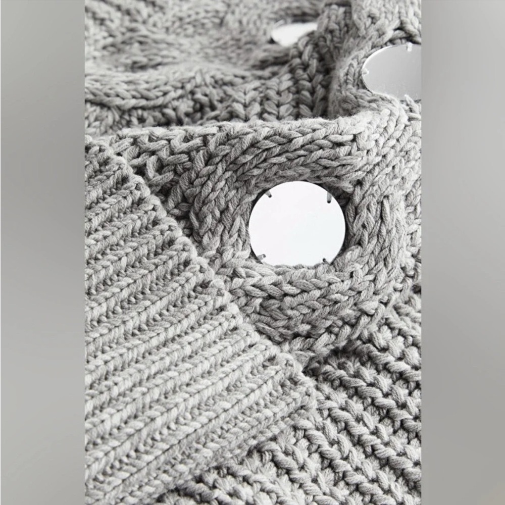 NWOT STAUD Vernacular Sweater Grey/Silver size XS chunky turtleneck $395 - Picture 4 of 12